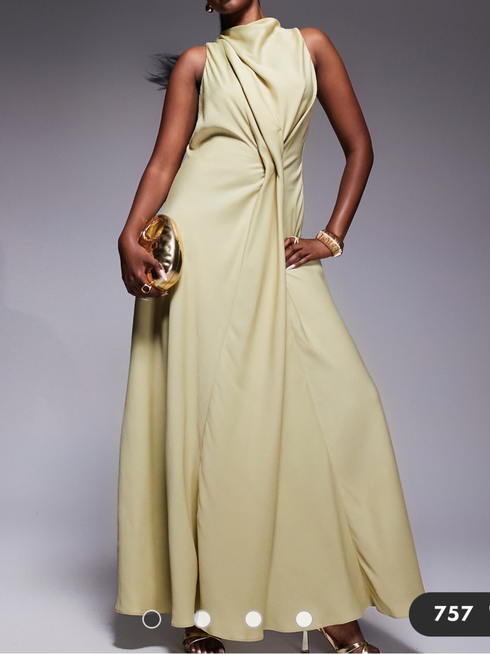 ASOS Pale Sage Draped Maxi Dress